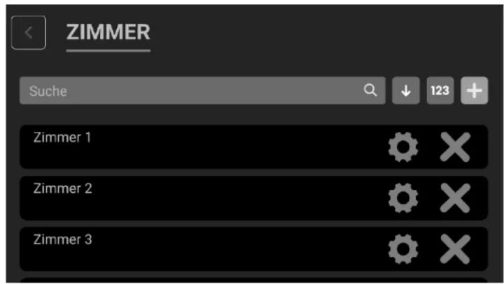 ZIMMER Suche ↓ 123 + Zimmer 1 Zimmer 2 Zimmer 3
