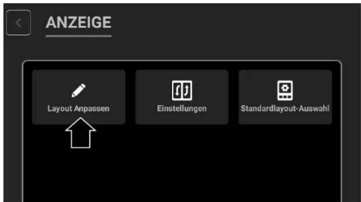 ANZEIGE Layout Anpassen Einstellungen Standardlayout-Auswahl