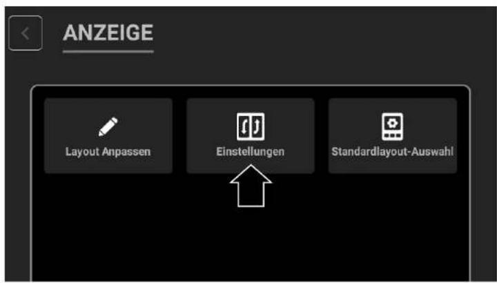 ANZEIGE Layout Anpassen Einstellungen Standardlayout-Auswahl