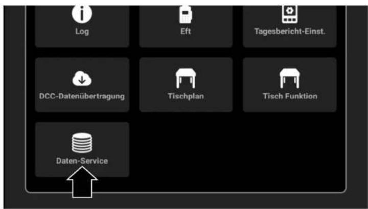 Log Eft Tagesbericht-Einst. DCC-Datenübertragung Tischplan Tisch Funktion Daten-Service