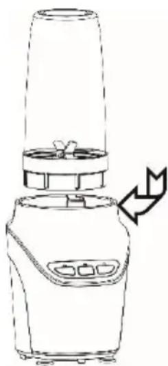 Line drawing of a blender with a handle and control panel, showing no text or symbols