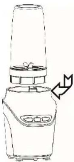 Line drawing of a blender with a handle and control panel, showing no text or symbols