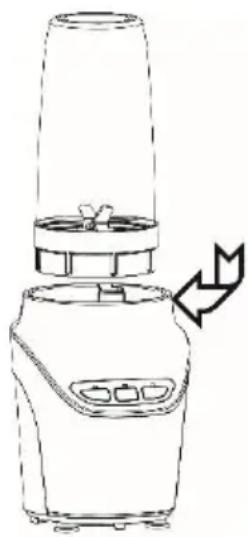 Line drawing of a blender with a handle and control panel, showing no text or symbols