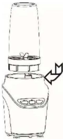 Line drawing of a blender with a handle and control panel, showing no text or symbols