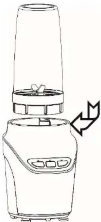 Line drawing of a blender with a handle and control panel, showing no text or symbols