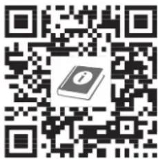 QR code with a central icon representing information (no readable text or symbols)