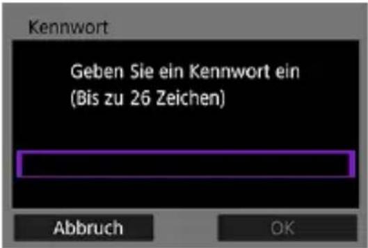 Kennwort Geben Sie ein Kennwort ein (Bis zu 26 Zeichen) Abbruch OK