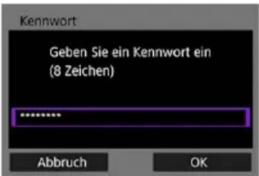 Kennwort Geben Sie ein Kennwort ein (8 Zeichen) ****** Abbruch OK