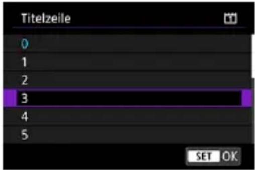 Titelzeile 0 1 2 3 4 5 SET OK