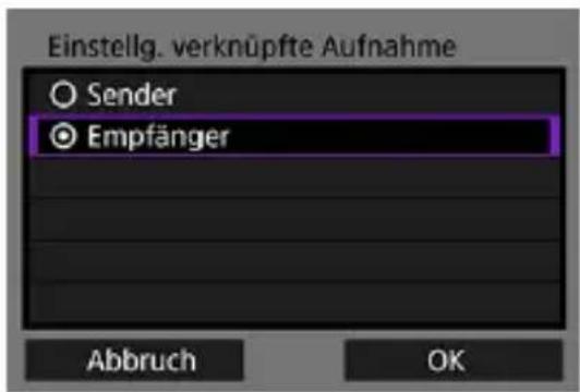 Einstellig. verknüpfte Aufnahme Sender Empfänger Abbruch OK