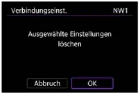 Verbindungseinst. NW1 Ausgewählte Einstellungen löschen Abbruch OK