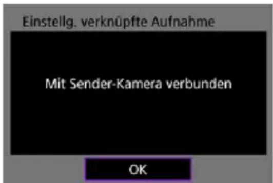 Einstellig. verknüpfte Aufnahme Mit Sender-Kamera verbunden OK