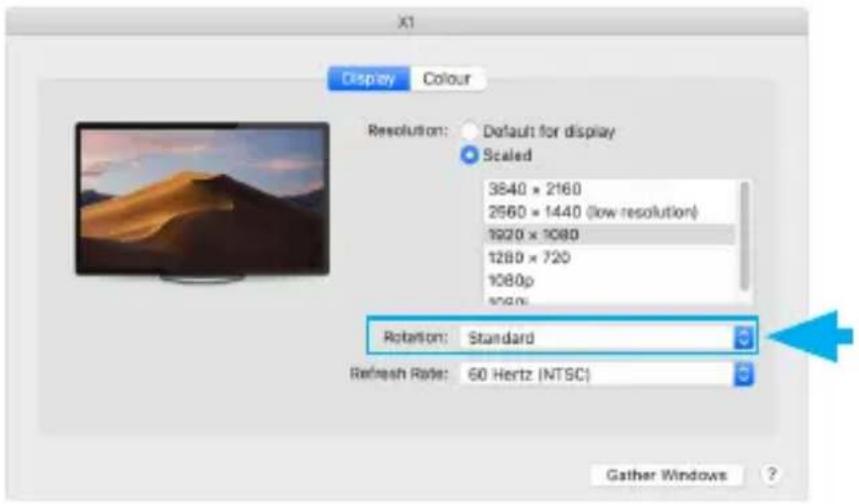 X1 Display Colour Resolution: Default for display Scaled 3840 × 2160 2560 × 1440 (low resolution) 1920 × 1080 1280 × 720 1080p 1080% Rotation: Standard Refresh Rate: 60 Hertz (NTSC) Gather Windows ?