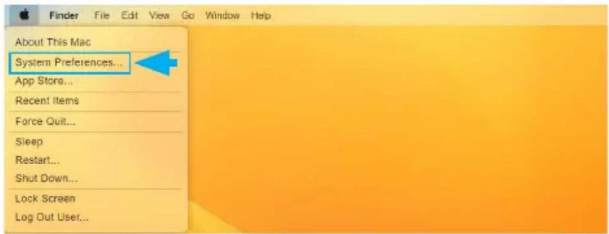 About This Mac System Preferences... App Store... Recent Items Force Quit... Sleep Restart... Shut Down... Lock Screen Log Out User...