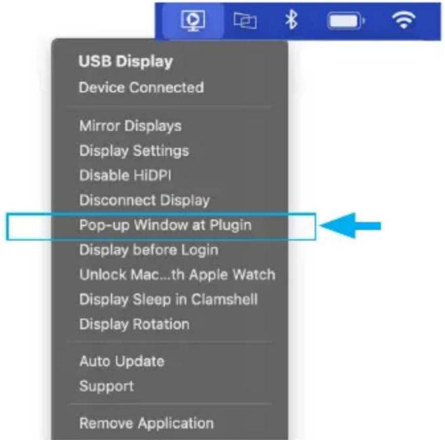USB Display Device Connected Mirror Displays Display Settings Disable HiDPI Disconnect Display Pop-up Window at Plugin Display before Login Unlock Mac...th Apple Watch Display Sleep in Clamshell Display Rotation Auto Update Support Remove Application
