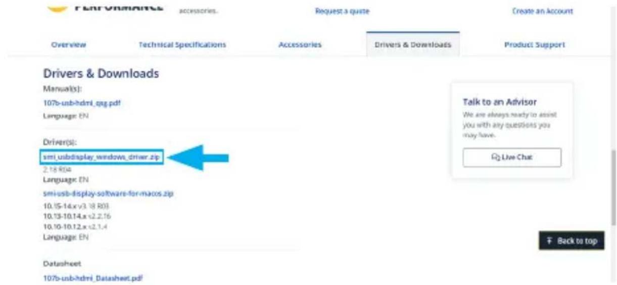 Performance accessories... Request a quite Create an Account Overview Technical Specifications Accessories Drivers & Downloads Product Support Drivers & Downloads Manual(s): 107b-usb-html_qsg.pdf Language: EN Driver(s): smi.usbdisplay_windows_driver.zip 2.18 R04 Language: EN smi.usb-display-software-for-macos.zip 10.15-14.x v3.18 R03 10.15-10.14.x v2.2.16 10.10-10.12.x v2.1.4 Language: EN Talk to an Advisor We are always ready to assist you with any questions you may have. Live Chat Datasheet 107b-usb-html_Datasheet.pdf Back to top