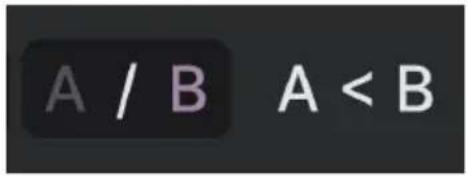 A / B A < B