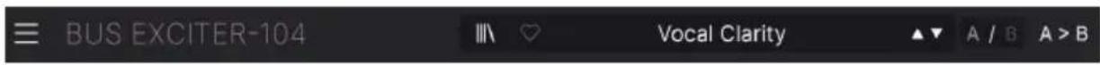 BUS EXCITER-104 Vocal Clarity A / B A > B