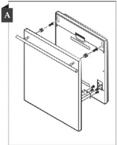 1. Pegue nos quatro parafusos curtos 2. Aperte os quatro parafusos longos