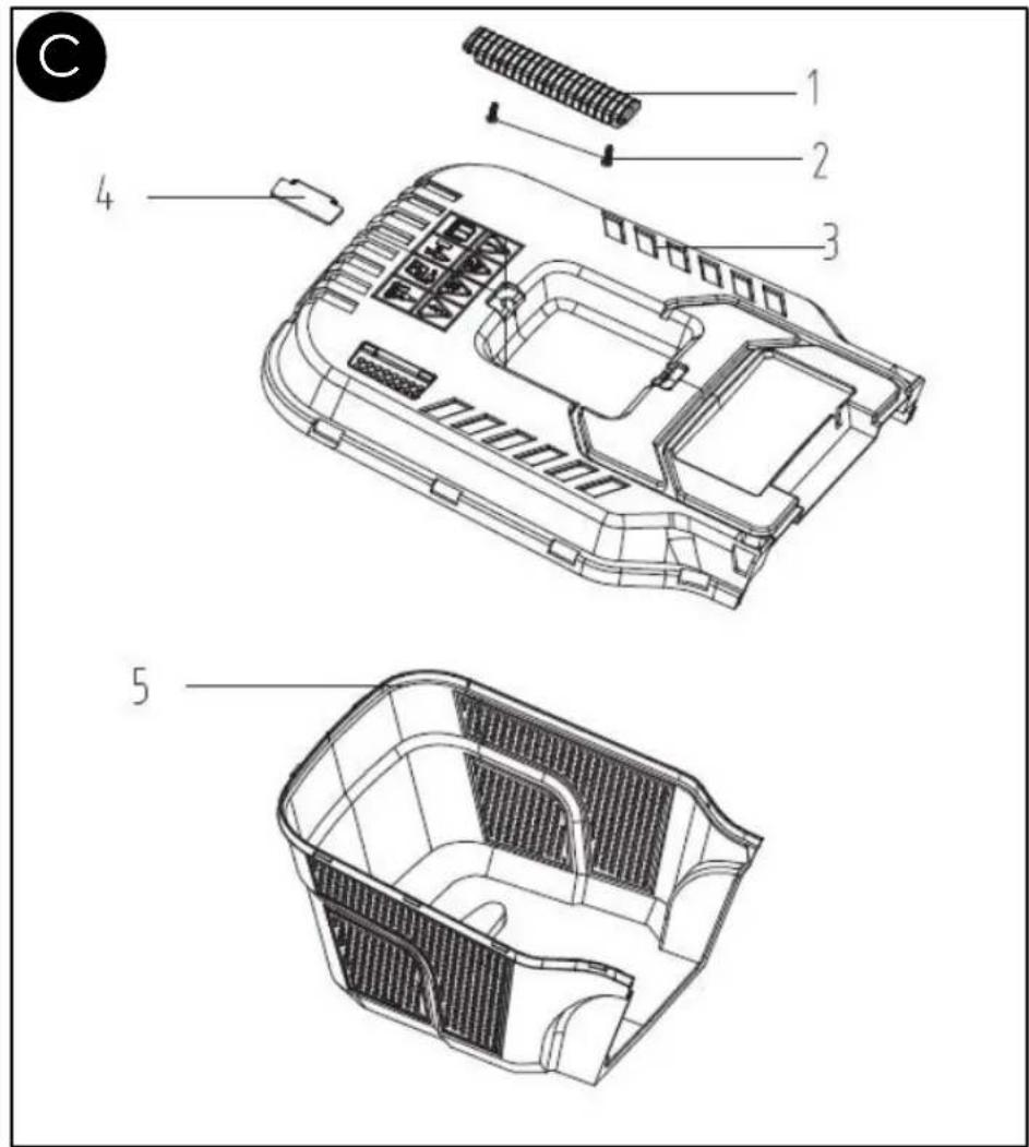 Technical diagram of a vehicle chassis with numbered parts, showing internal components and structural layout.