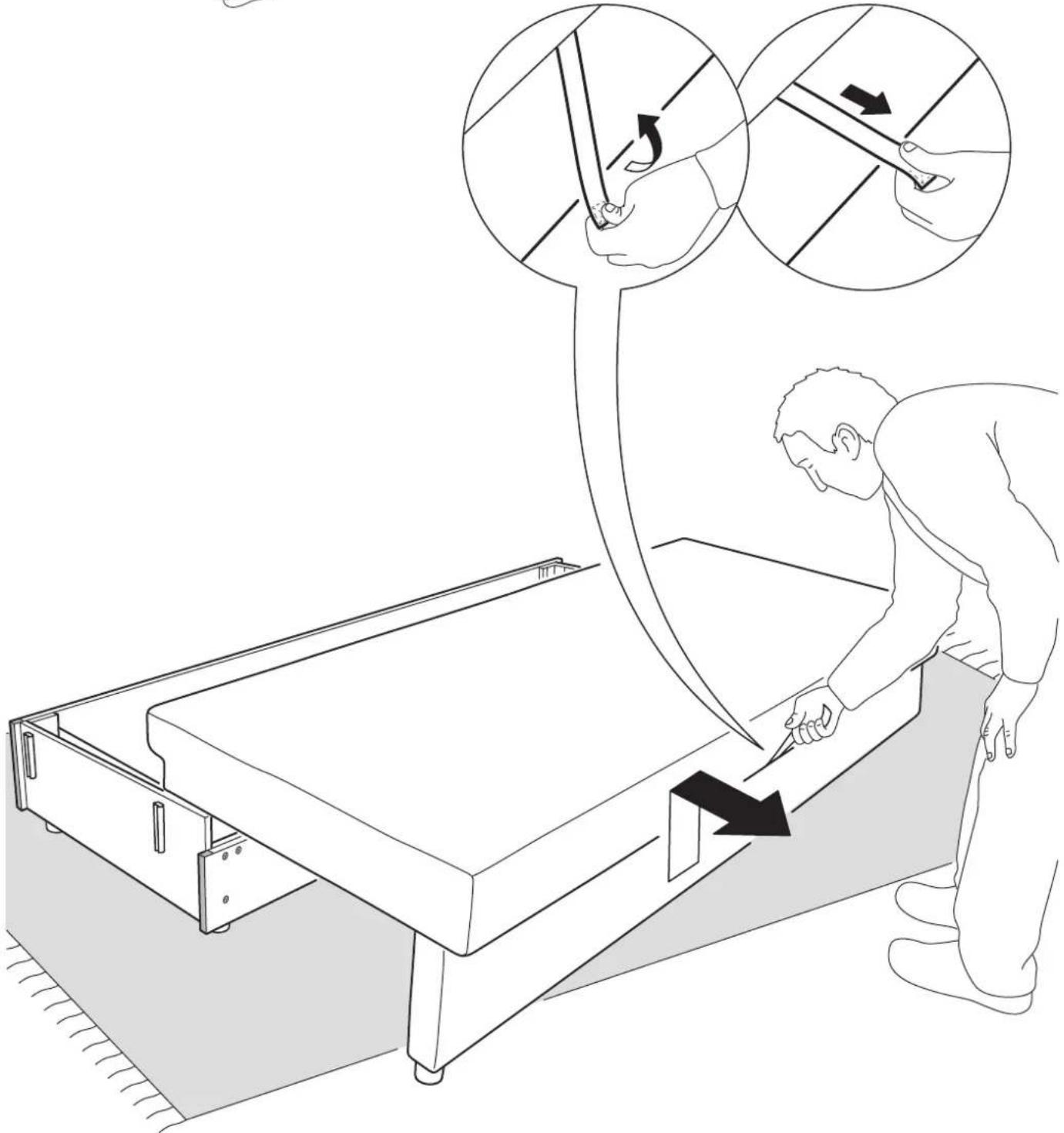 Illustration showing a person using a table tennis machine to adjust the table, with magnified insets highlighting the process and directional arrows.