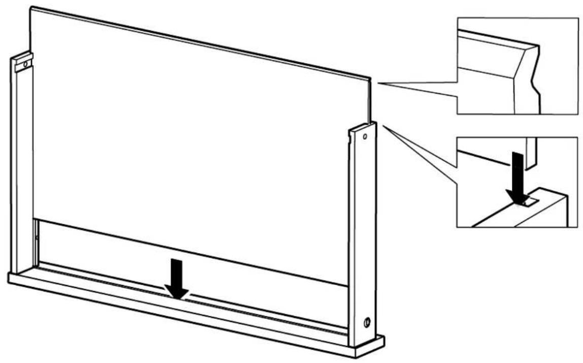 Technical line drawing of a structural frame with an arrow indicating force or direction, showing no text or symbols.