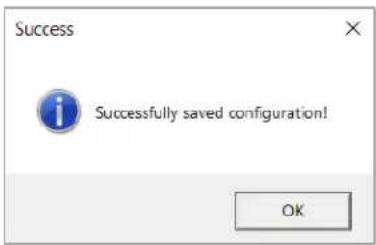 Success Successfully saved configuration! OK