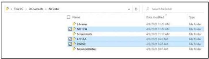 This PC > Documents > NetTester Search NetTester Name Libraries NR 1234 Screenshots 4721AA 909999 MonitorUtilities Date modified Type 4/6/2021 11:23 AM File folder 4/6/2021 11:22 AM File folder 4/6/2021 11:17 AM File folder 4/6/2021 9:41 AM File folder 4/6/2021 9:22 AM File folder 4/6/2021 9:07 AM File folder