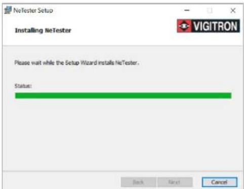 NeTester Setup Installing NeTester Please wait while the Setup Wizard installs NeTester. Status: Back Next Cancel