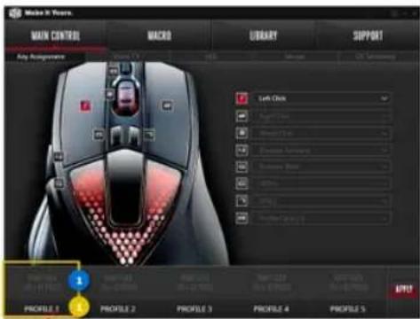 Master & Teams MAIN CONTROL MACRO LIBRARY SUPPORT Key Assignments Left Click Right Click Shawn Click Eighthorn Click Swimber Click 80% 90% 100% Profile 1 Profile 2 Profile 3 Profile 4 Profile 5 Profile 6 Profile 7 Profile 8 Profile 9 Profile 10 Profile 11 Profile 12 Profile 13 Profile 14 Profile 15