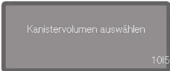 Kanistervolumen auswählen 1015