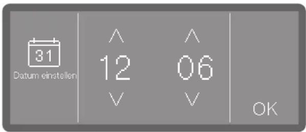 31 Datum einstellen ^ 12 V ^ 06 V OK