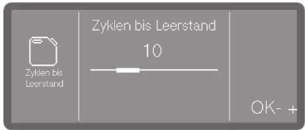 Zyklen bis Leerstand 10 Zyklen bis Leerstand OK- +