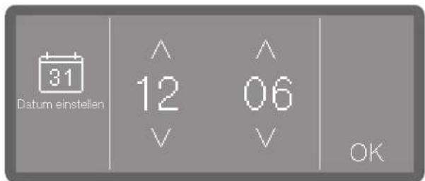 31 Datum einstellen ^ 12 ^ 06 V V OK