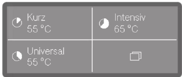 Kurz 55 °C Intensiv 65 °C Universal 55 °C