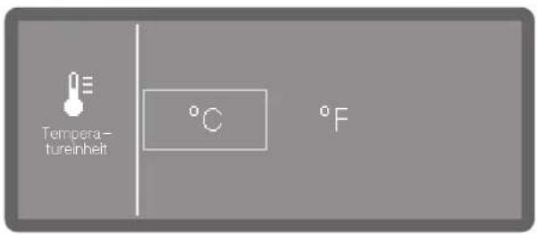 Tempera- tureinheit °C °F