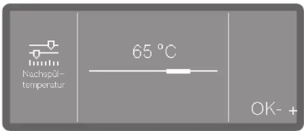Nachspül- temperatur 65 °C OK- +