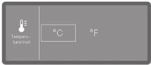 Tempera- turainheit °C °F