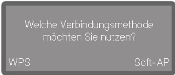 Welche Verbindungsmethode möchten Sie nutzen? WPS Soft-AP