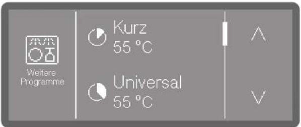 Weitere Programme Kurz 55 °C Universal 55 °C