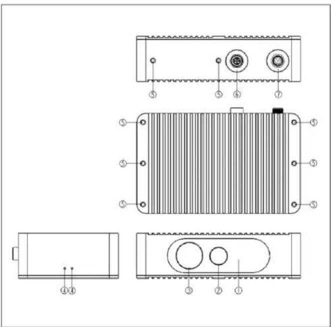 Technical diagram of a heat exchanger with labeled components and numbered parts