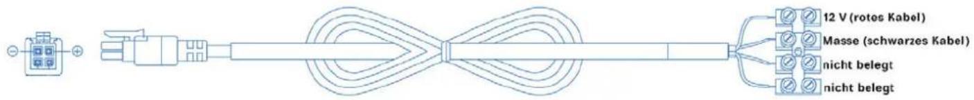 12 V (rotos Kabel) Masse (schwarzes Kabel) nicht belegt nicht belegt