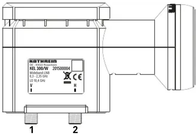 KATHREIN DE - 83022 Rosenheim KEL 300/W 201500004 Wideband-LNB 0,3 - 2,35 GHz LO 10,4 GHz V H 1 2