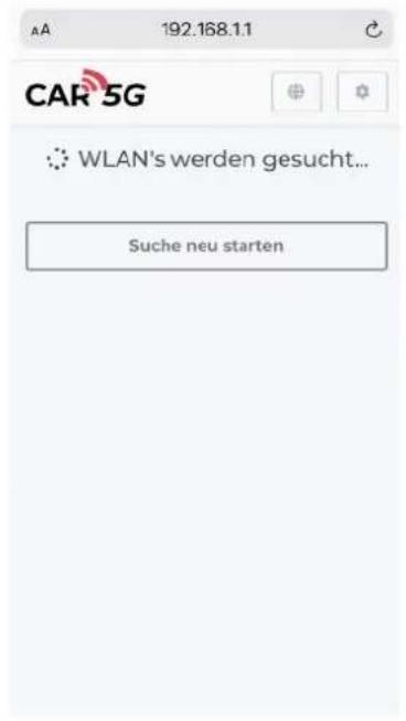 CAR 5G WLAN's werden gesucht... Suche neu starten