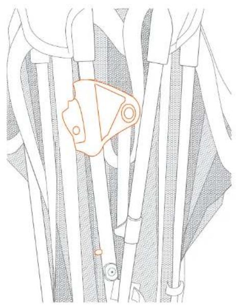 Technical line drawing of a mechanical assembly with no visible text or symbols