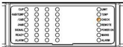 CUP -46BIT/TEMP 12dB 24dB SIGNAL READY ALARM UNIT TEMP CHECK REMOTE POWER ON MAINS ALARM