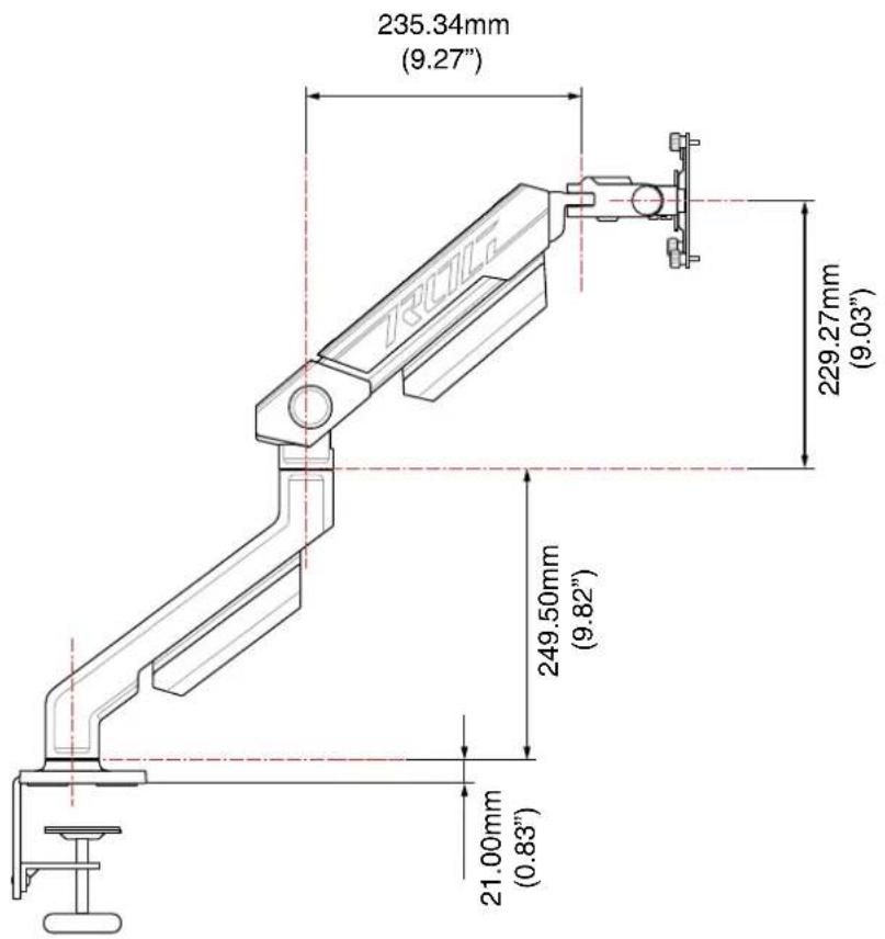 235.34mm (9.27") 229.27mm (9.03") 249.50mm (9.82") 21.00mm (0.83")
