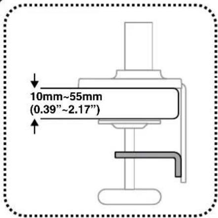 10mm~55mm (0.39"~2.17")