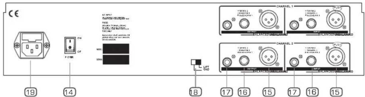 CE ON OFF POWER 19 14 AC INPUT AC 输出信号/电源输出 FUSE Schematic Power 200V 接头口/端口输出信号 TYPE ONLY Active output signal 38 Power input / output output 18.5 kW output MCC SSDU CHANNEL 1 +TEN1 2 +TEN2 2 +SLC1/SPN 1 +TEN3 2 +SLC2/SPN 1 OUTPUT BALANCED UNSLANGED PUSH 18 17 16 15 17 16 15 CHANNEL 2 +TEN4 2 +TEN5 2 +SLC3/SPN 1 OUTPUT BALANCED UNSLANGED PUSH 18 17 16 15 17 16 15