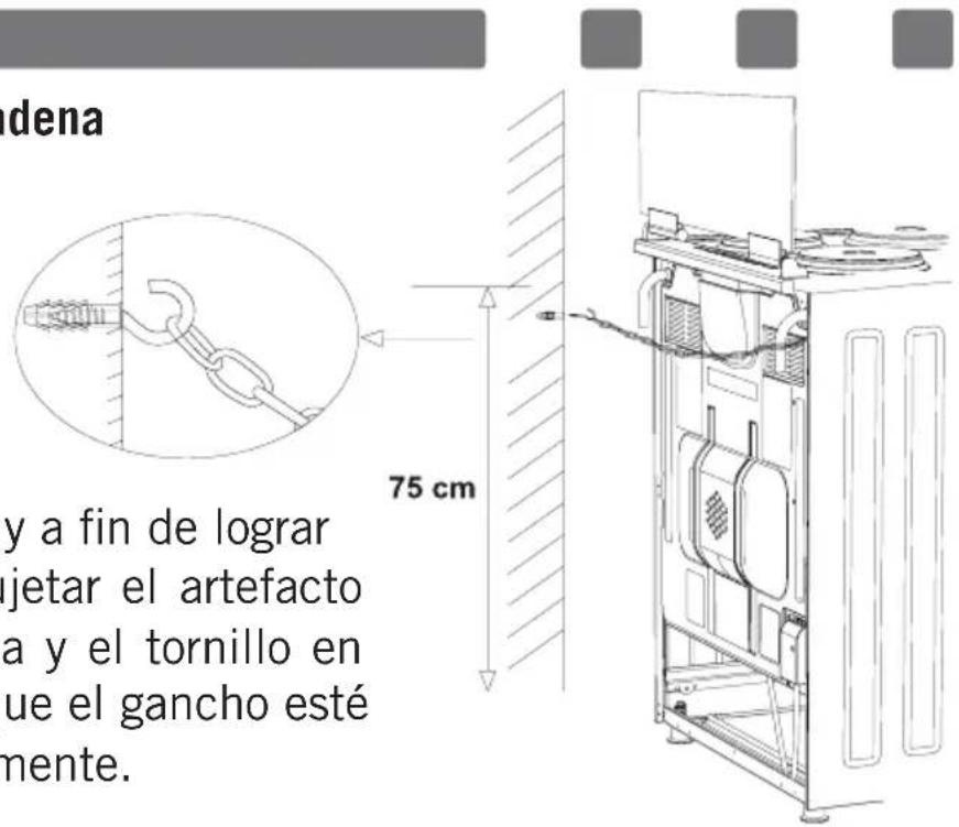 dena y a fin de lograr jetar el artefacto a y el tornillo en ue el gancho esté mente.